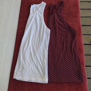 21Men set of 2 Polka Dot Tank Tops  Size L